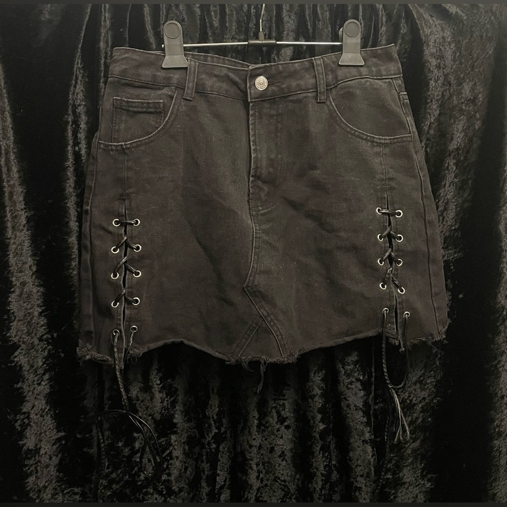 Black Denim Skirt